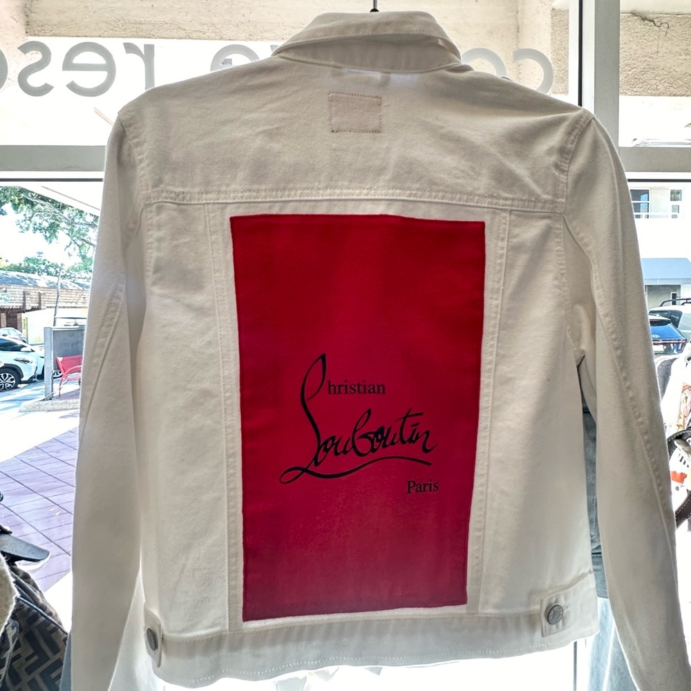 Jean Jacket. Insert made from a Christine Louboutin shoe bag.